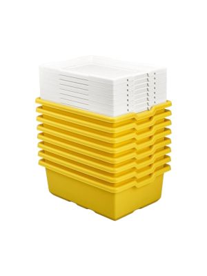 8 stuks Lego medium opbergbox geel met deksel - 45496
