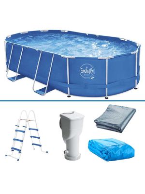 Swing Pool Set Metal Frame zwembad - 610x366x122cm