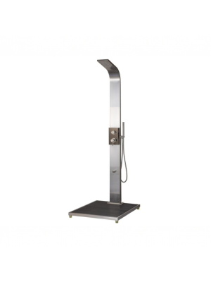 Tuindouche HELENA 2.0 met WPC-platform, antraciet V4A - 706510