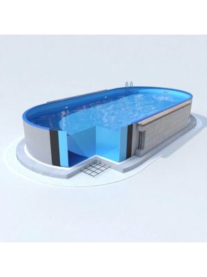 Ibiza Ovaal - 700x350x150cm - 0,80mm - onderrails - zwembad
