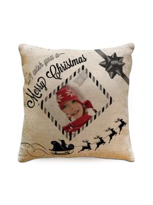 XMAS Linnen kussenhoes 50 x 50 cm met ritssluiting